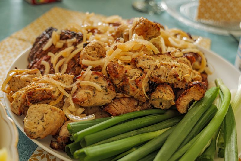 Chuys sizzling chicken fajitas on cast iron